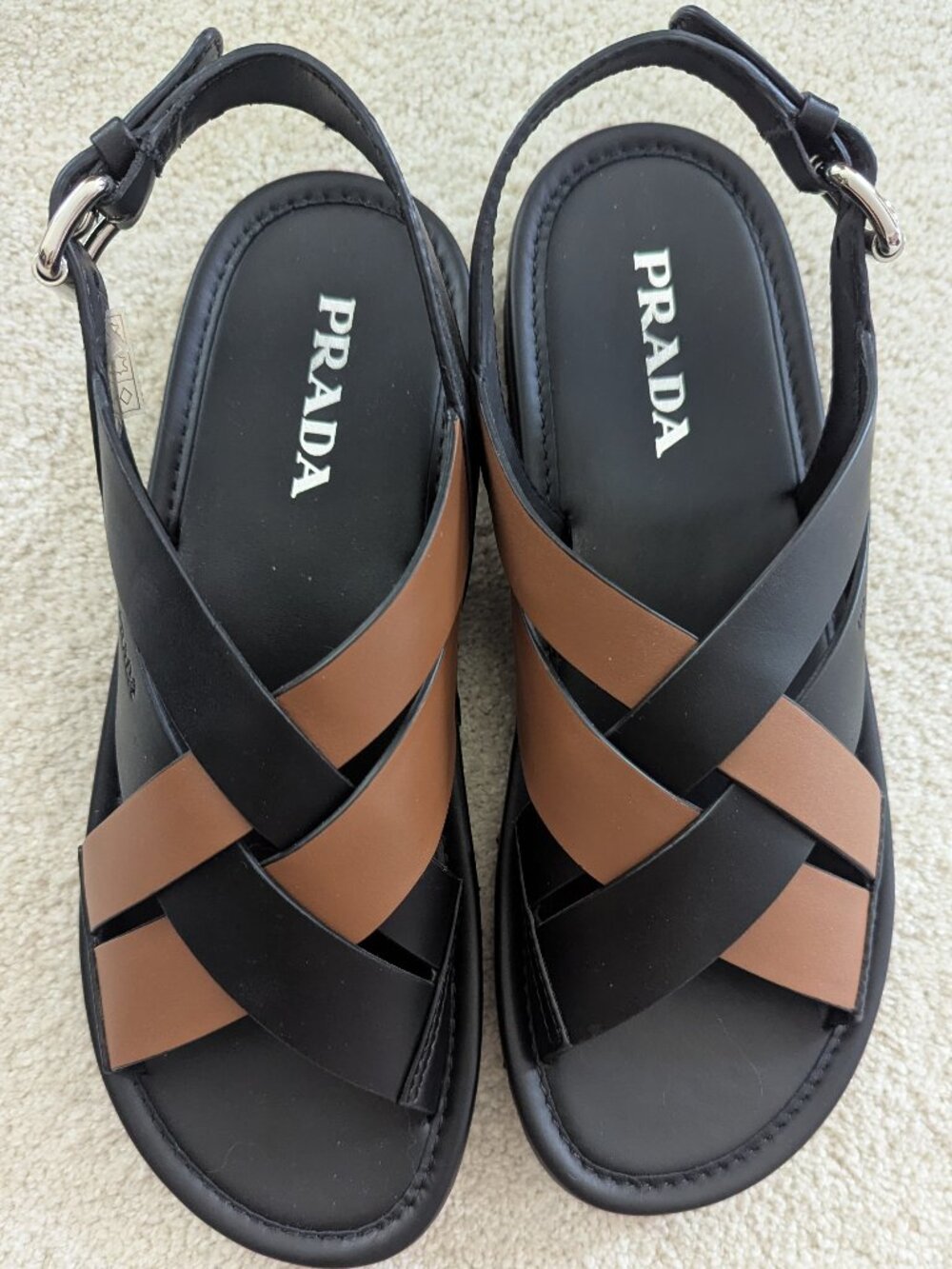 NWOT Prada Crisscross slingback sandals